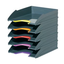 DURABLE Set corbeille à courrier VARICOLOR, gris / couleurs