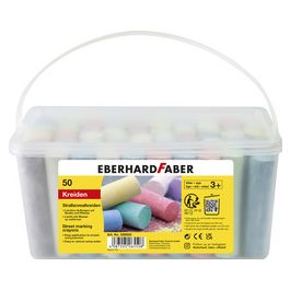 EBERHARD FABER Craie de trottoir, seau en plastique de 50