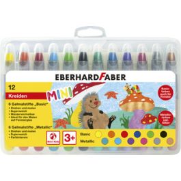 EBERHARD FABER Craie gel Basic & Metallic, étui de 12