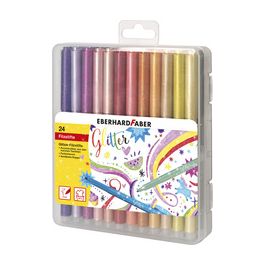 EBERHARD FABER Feutre à paillettes, boîte en plastique de 24