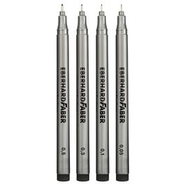 EBERHARD FABER Pigmentliner, schwarz, 4er Etui