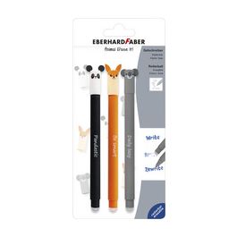 EBERHARD FABER Stylo encre gel Animal Erase it! blister de 3