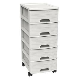 EDA Module de classement STONE, A4, 5 tiroirs, PP, blanc