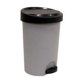 EDA Poubelle à pédale Stepy, 15 litres, PP, gris/anthracite