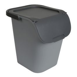 EDA Poubelle de tri TriHome, 40 litres, ciment/anthracite