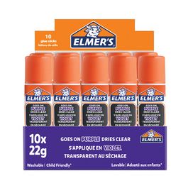ELMER'S Bâton de colle Disappearing Purple, 22g, boîte de 10 x10
