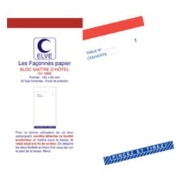 ELVE Bloc Maître d'Hôtel, 96 x 165 mm, 50 feuillets dupli