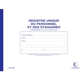 ELVE Registre unique du personnel & des stagiaires, 52 pages