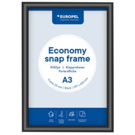 EUROPEL Cadre porte-affiche Economy, B2, 25 mm, noir