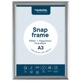 EUROPEL Cadre porte-affiche premium, B1, 25 mm, argent