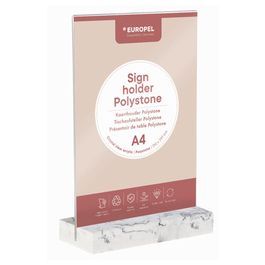 EUROPEL Porte-visuel, A4 portrait, polystone, blanc