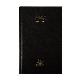 EXACOMPTA Agenda Carré Euro/Cents, 135 x 210 mm, 2026, noir