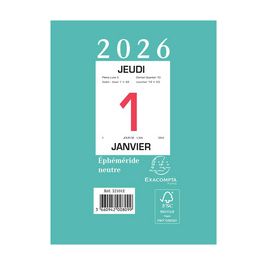 EXACOMPTA Bloc éphéméride mural, 98 x 134 mm, neutre, 2026