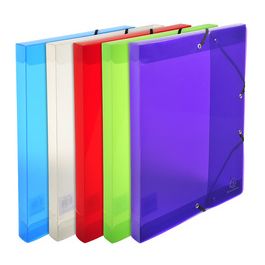 EXACOMPTA Boîte de classement Crystal, PP, 40 mm, assorti x8