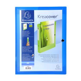EXACOMPTA Boîte de classement Kreacover, A4, PP, 40 mm, bleu x5