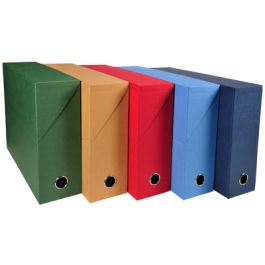 EXACOMPTA Boîte transfert papier toilé, A4, rouge x5