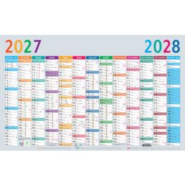 EXACOMPTA Calendrier Multicolore, 2027, 650 x 405 mm