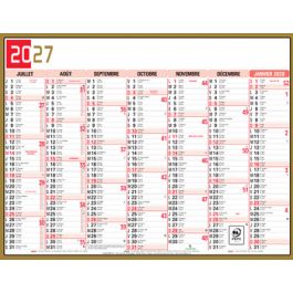 EXACOMPTA Calendrier tricolore neutre, 180 x 135 mm, 2027