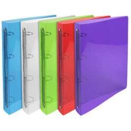 EXACOMPTA Classeur à anneaux, PP, 4 anneaux, A4, assorti x20