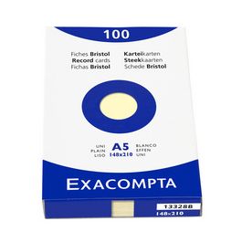 EXACOMPTA Fiches bristol, A5, quadrillé, blanc