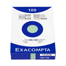 EXACOMPTA Fiches bristol, A6, uni, bleu azur