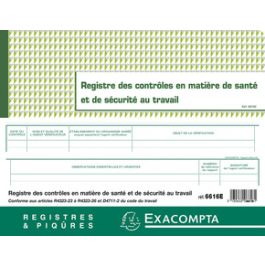 EXACOMPTA Piqûre "Registre des contrôle en matière de santé