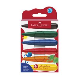 FABER-CASTELL Craie de cire Doigt, étui en carton de 6