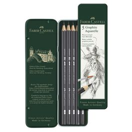 FABER-CASTELL Crayon GRAPHITE AQUARELLE, étui de 5