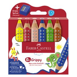 FABER-CASTELL Crayon de couleur Grippy, étui carton de 6