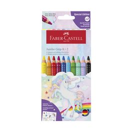 FABER-CASTELL Crayon de couleur Jumbo GRIP Licorne, 8+2