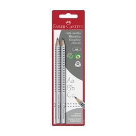 FABER-CASTELL Crayon graphite Jumbo GRIP, blister de 2