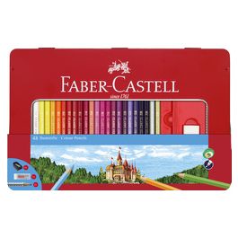 FABER-CASTELL Crayons de couleurs CASTLE, étui métal de 48