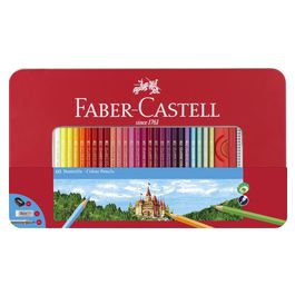 FABER-CASTELL Crayons de couleurs hexagonaux CASTLE, étui en