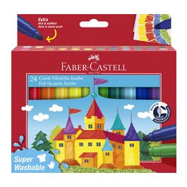 FABER-CASTELL Feutre JUMBO Superwashable, étui de 24