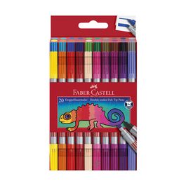 FABER-CASTELL Feutre double pointe, étui de 20