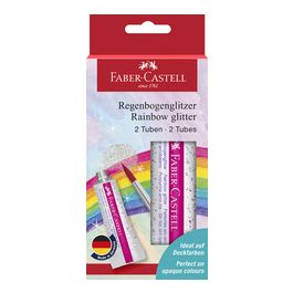 FABER-CASTELL Gel à paillettes Arc-en-ciel, 2 tubes 12 ml