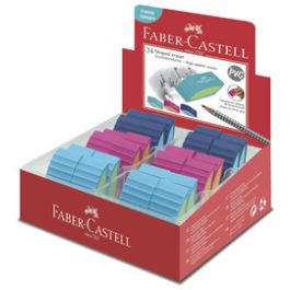 FABER-CASTELL Gomme plastique BICOLOR, assorti x24