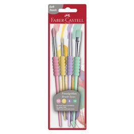 FABER-CASTELL Set de pinceaux à poils synthétiques pastel