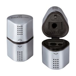 FABER-CASTELL Taille-crayon 3 trous GRIP, argent