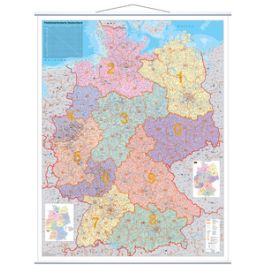 FRANKEN Postleitzahlen-Karte, laminiert, 970 x 1.370 mm