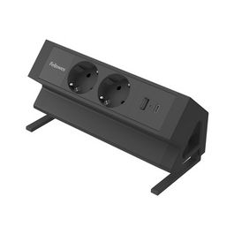 Fellowes Tisch-Steckdosenleiste Power Desk 2, Typ F, schwarz