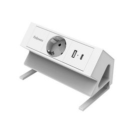 Fellowes Tisch-Steckdosenleiste Power Desk, Typ F, weiß