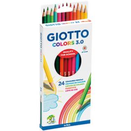 GIOTTO Crayon de couleur COLOR 3.0, étui carton de 24