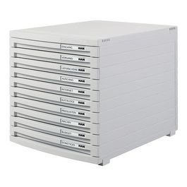 HAN Module de classement CONTUR, 10 tiroirs ouverts, gris