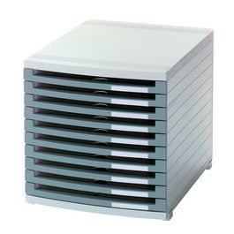 HAN Module de classement CONTUR, 10 tiroirs ouverts, gris
