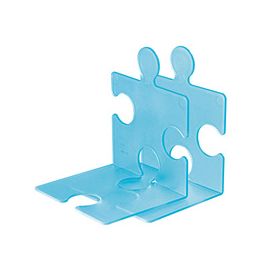 HAN Serre-livres PUZZLE, set de 2, bleu translucide