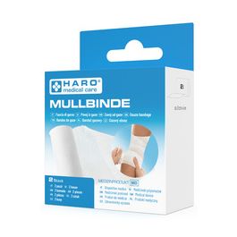 HARO Bande de gaze élastique, blanc, 60 mm x 4,0 m, set de 2