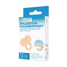 HARO Pansement imperméable, rond, couleur chair, pack de 20