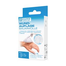 HARO Pansement, en coton, blanc, pack de 3