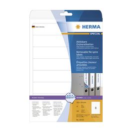 HERMA Etiquette dos de classeur SPECIAL, 192 x 34 mm, blanc